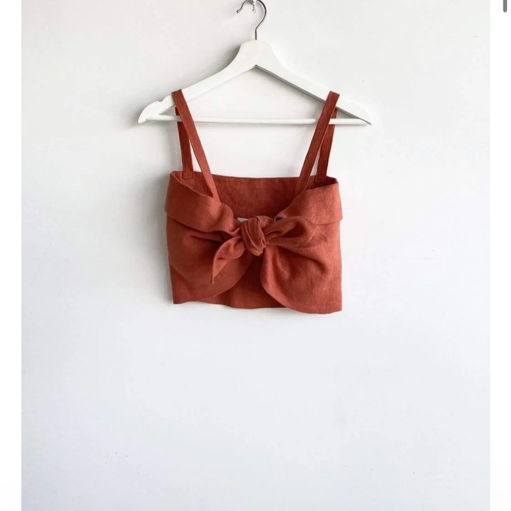 Eliza Faulkner Molly Linen Terracotta Top